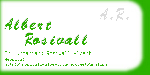 albert rosivall business card